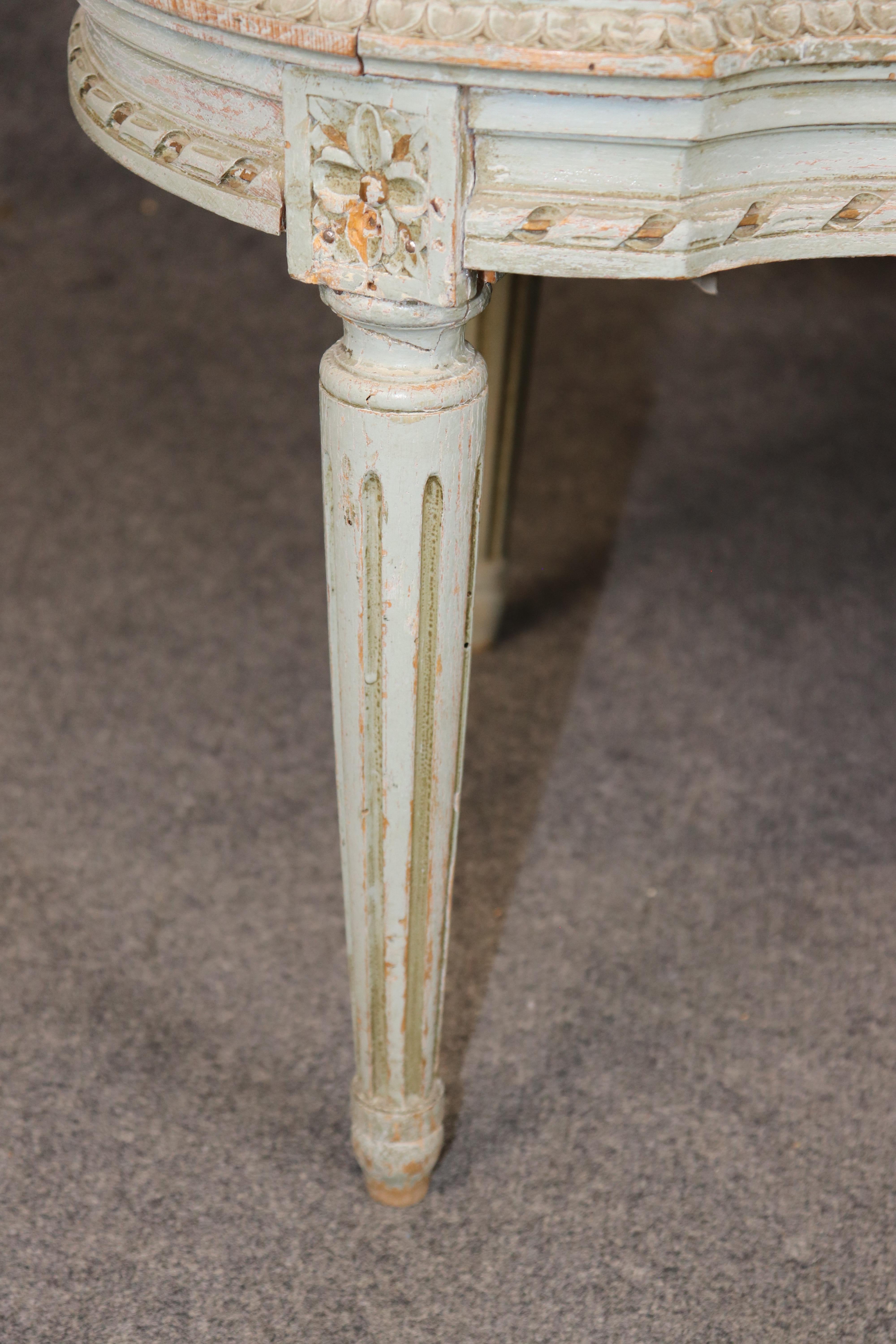 Set French Louis XVI Maison Krieger Cane Walnut Upholstered 5 Piece Parlor Set For Sale 5