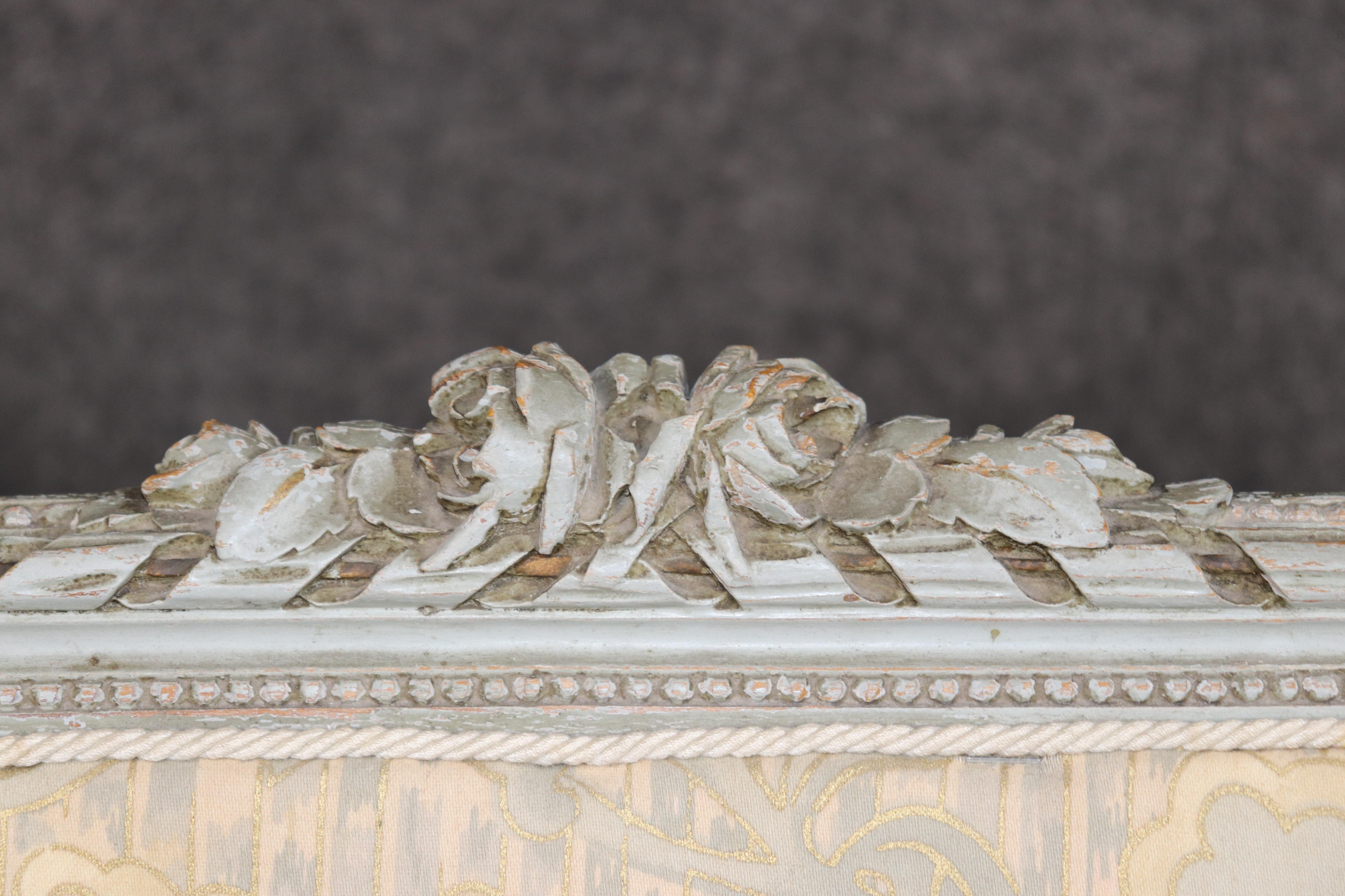 Set French Louis XVI Maison Krieger Cane Walnut Upholstered 5 Piece Parlor Set For Sale 7