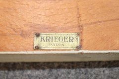 Set French Louis XVI Maison Krieger Cane Walnut Upholstered 5 Piece Parlor Set