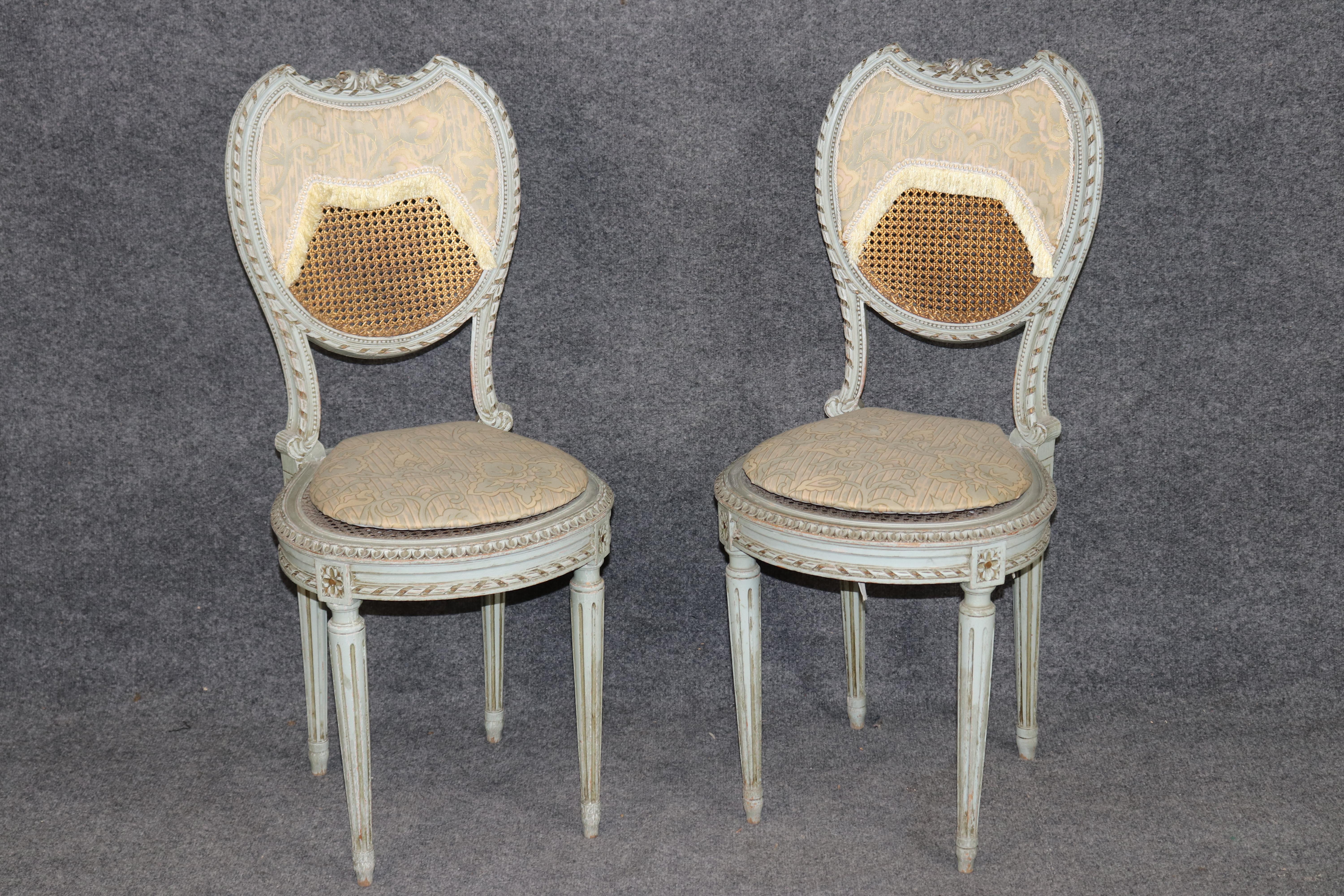 Set French Louis XVI Maison Krieger Cane Walnut Upholstered 5 Piece Parlor Set For Sale 1
