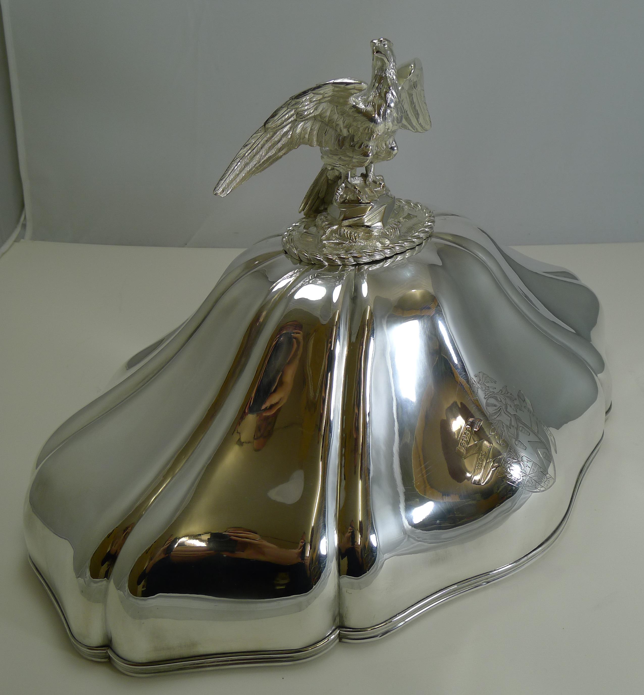 Set Graduated Meat/Platter Covers or Domes by Durand, Paris, circa 1840, Eagles For Sale 4