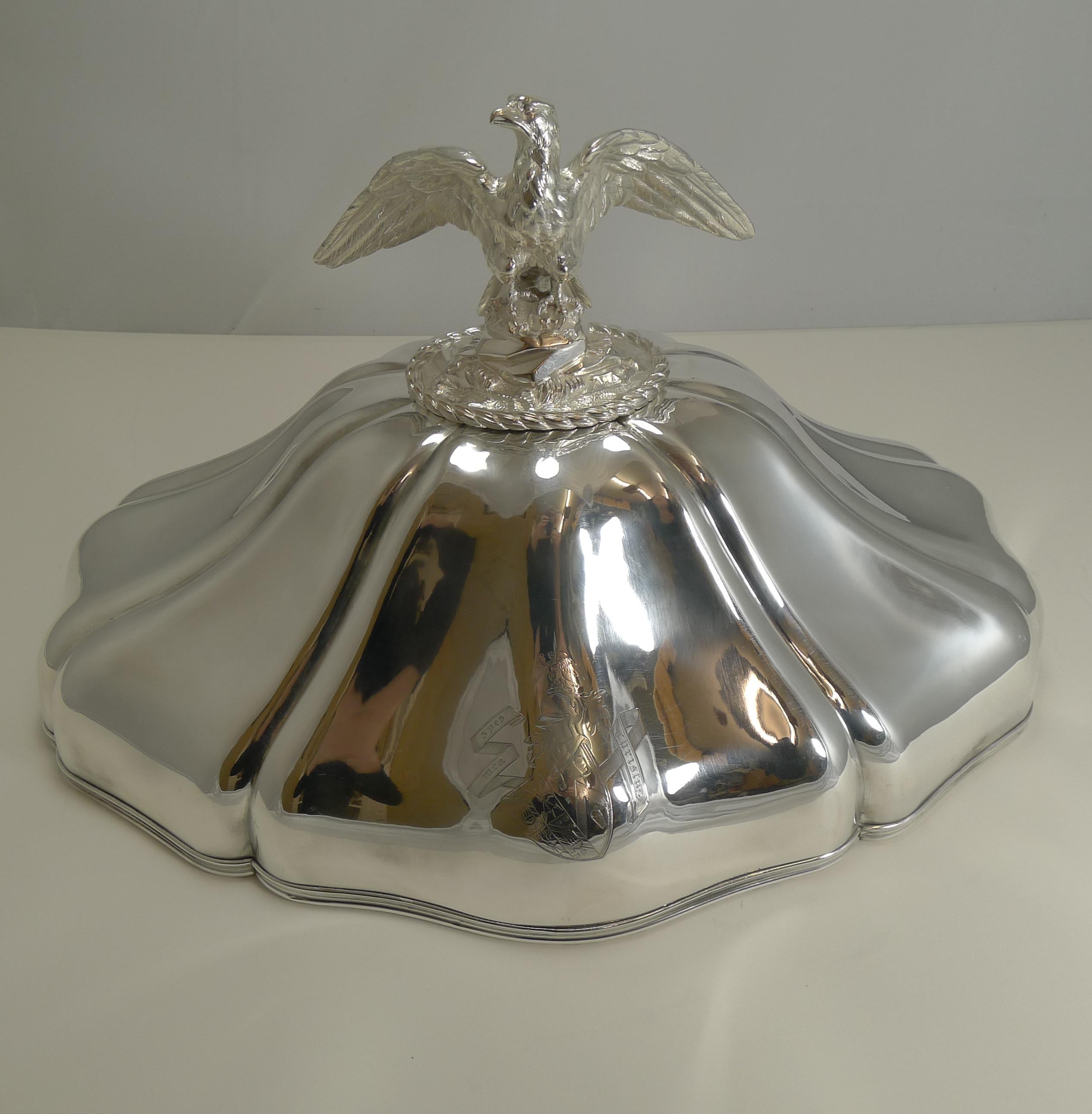 Set Graduated Meat/Platter Covers or Domes by Durand, Paris, circa 1840, Eagles For Sale 5