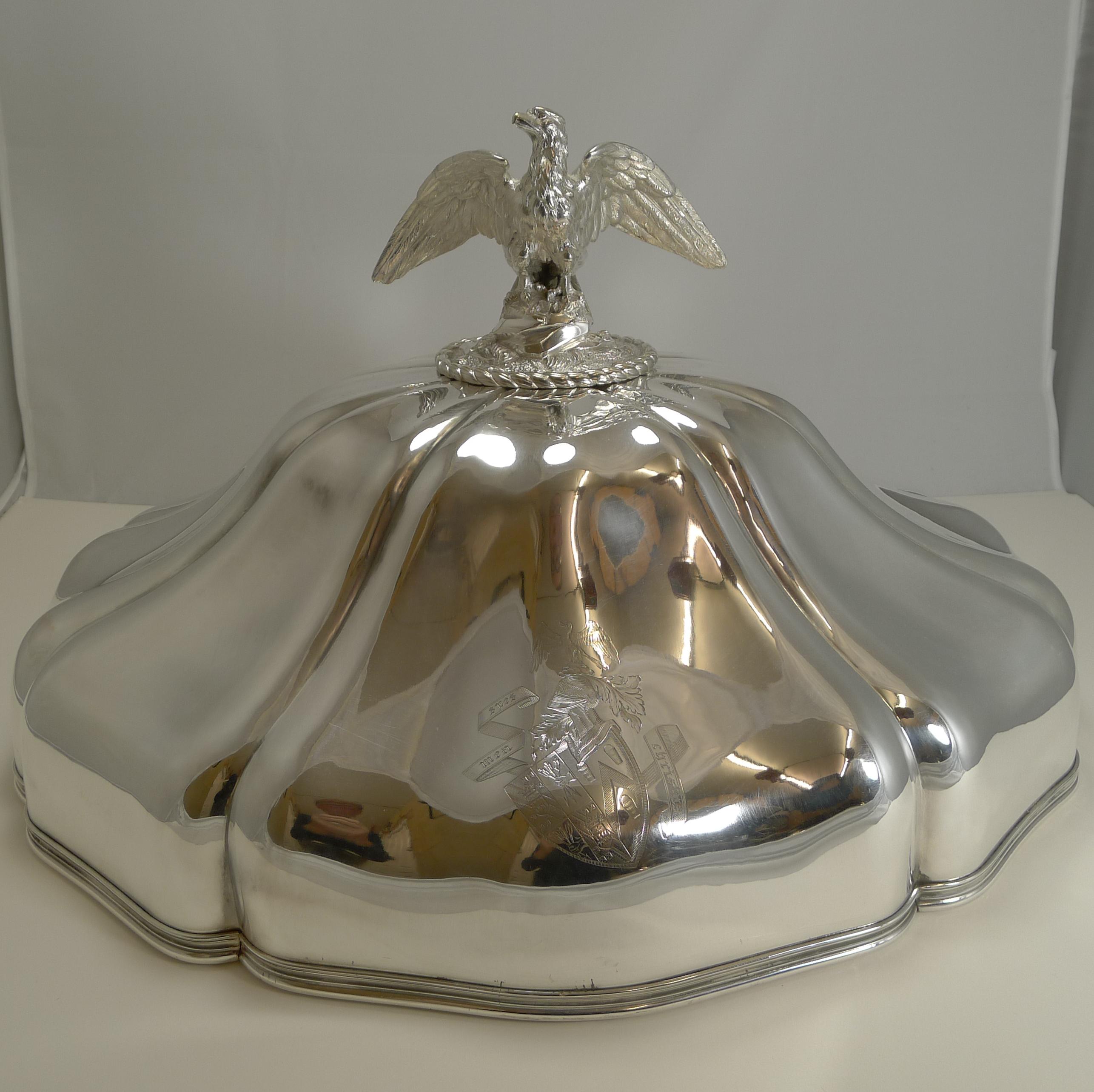 Early Victorian Set Graduated Meat/Platter Covers or Domes by Durand, Paris, circa 1840, Eagles For Sale