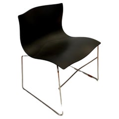 Set Handkerchief 4 Chairs in Black &Chrome Designed by Vignelli for Knoll Studio