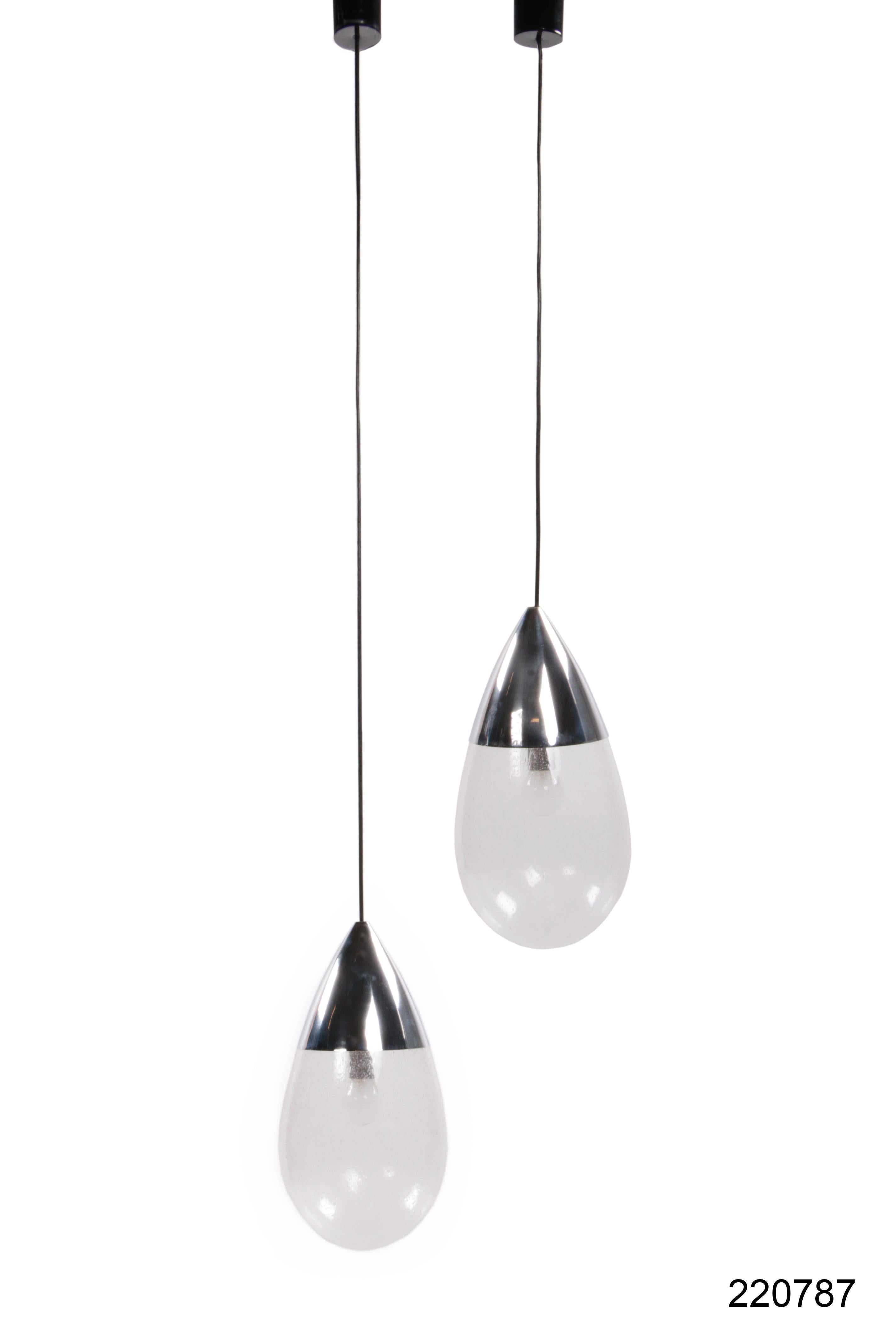 Ensemble de lampes suspendues par Glashutte Limburg, modèle Drop, 1970, Allemagne en vente 6