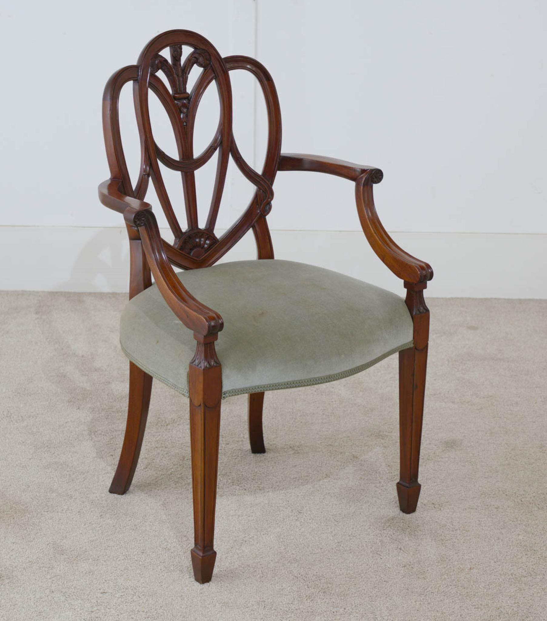 Set Hepplewhite Dining Chairs 8 Mahogany Diners en vente 1