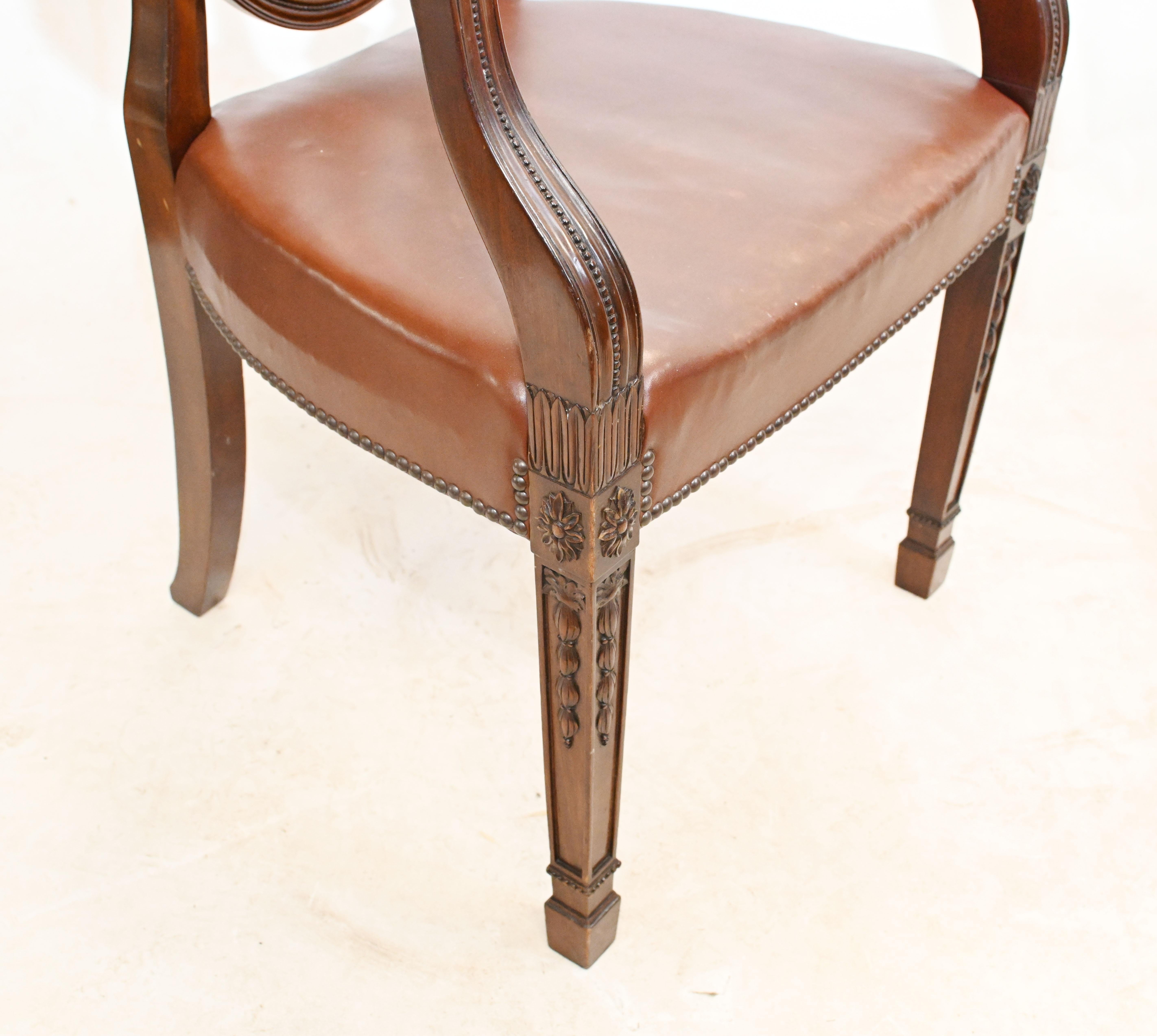 Set Hepplewhite Dining Chairs Antique Mahogany 1880 For Sale 6