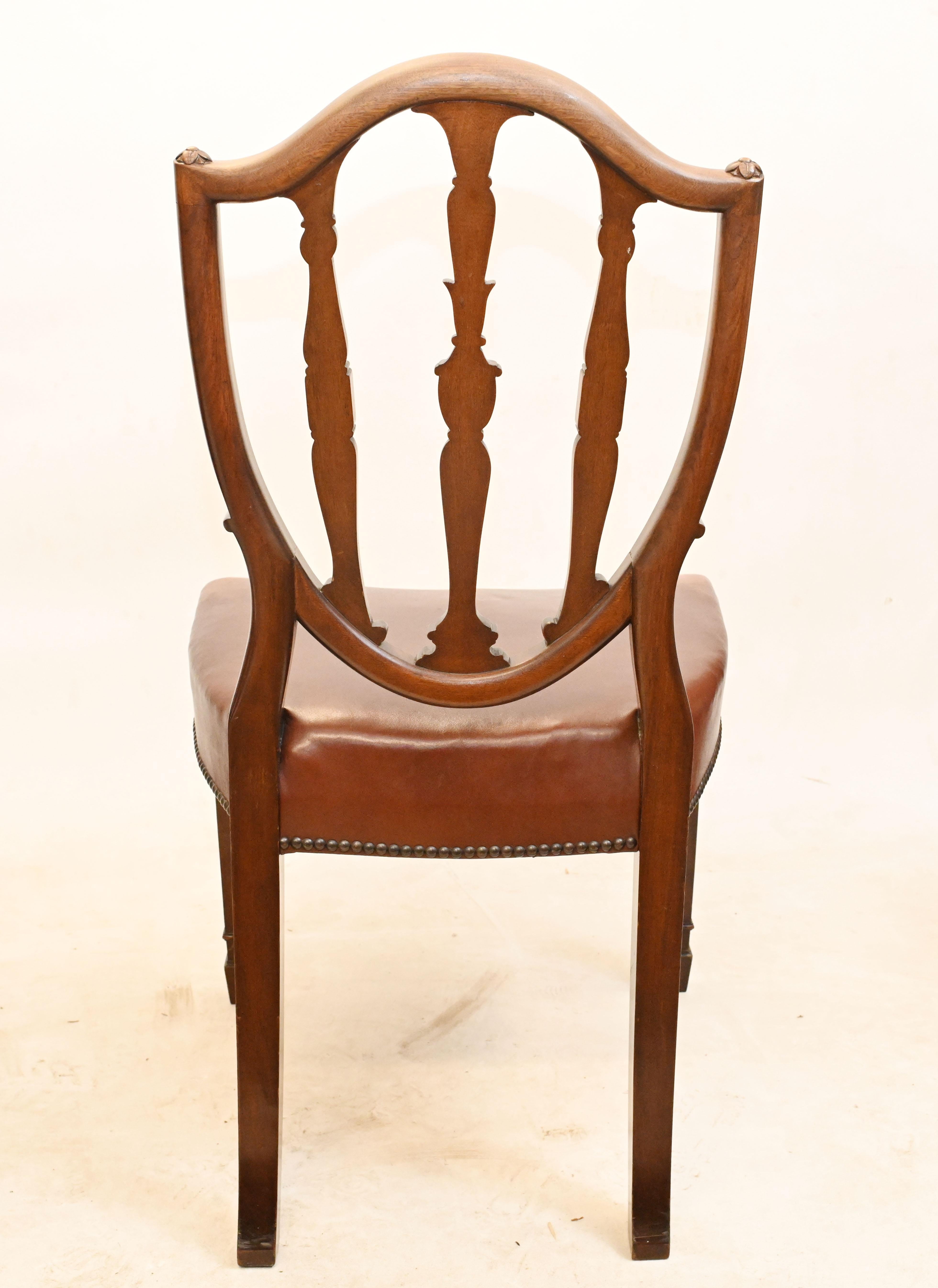 Set Hepplewhite Dining Chairs Antique Mahogany 1880 For Sale 11