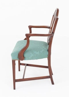 Set Hepplewhite Dining Chairs Mahogany 8 Revival