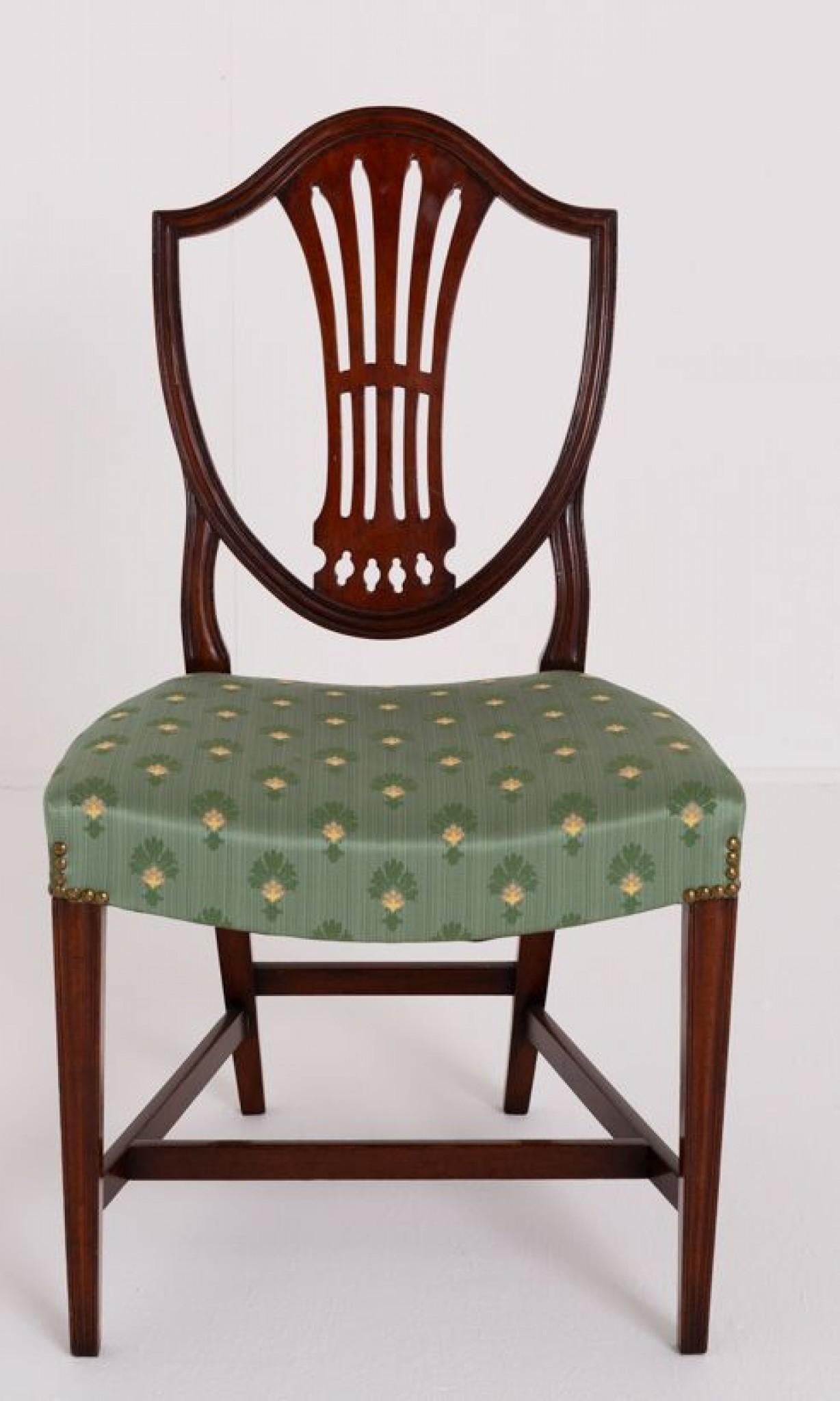 Set Hepplewhite Dining Chairs Mahogany Revival 3