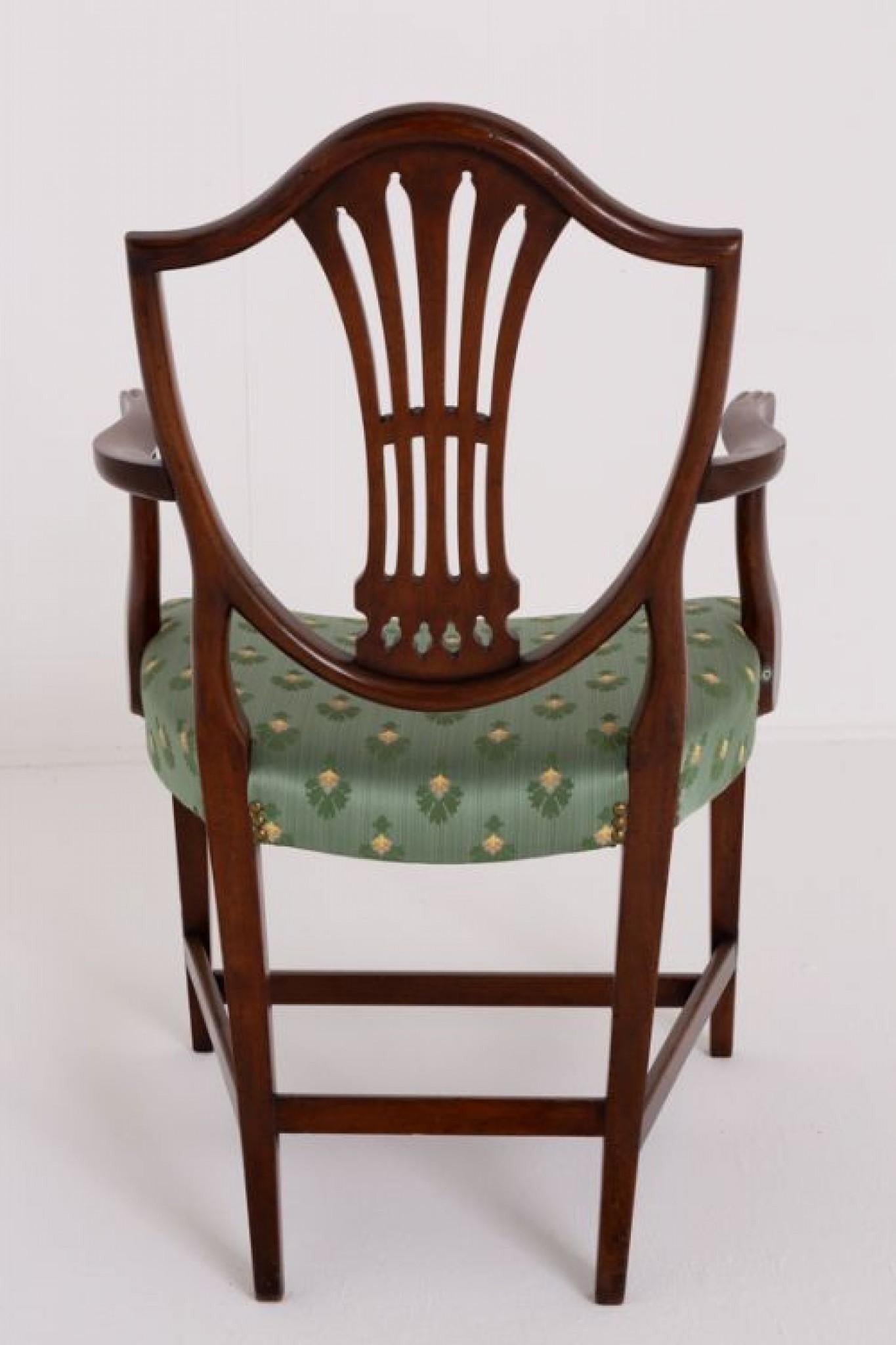 Set Hepplewhite Dining Chairs Mahogany Revival 4