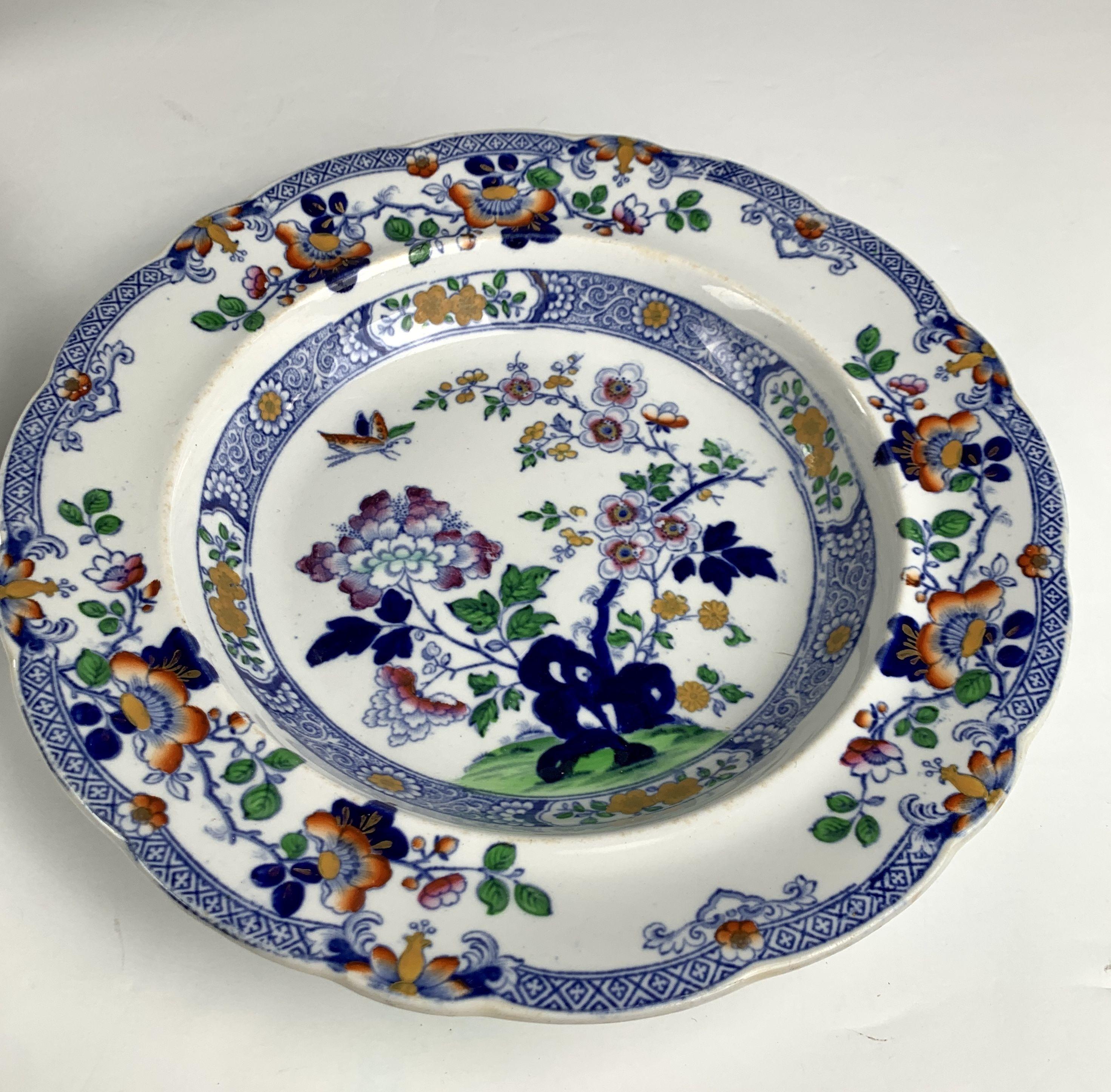 19th Century Set Hicks and Meigh Ironstone Dinner and Soup Dishes Made England circa 1820