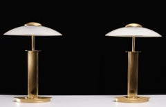set Holtkotter Brass table lamps 1980s Germany