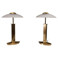 set Holtkotter Brass table lamps 1980s Germany