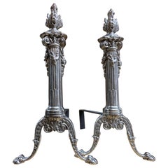 Retro Set of Small Art Nouveau Andirons