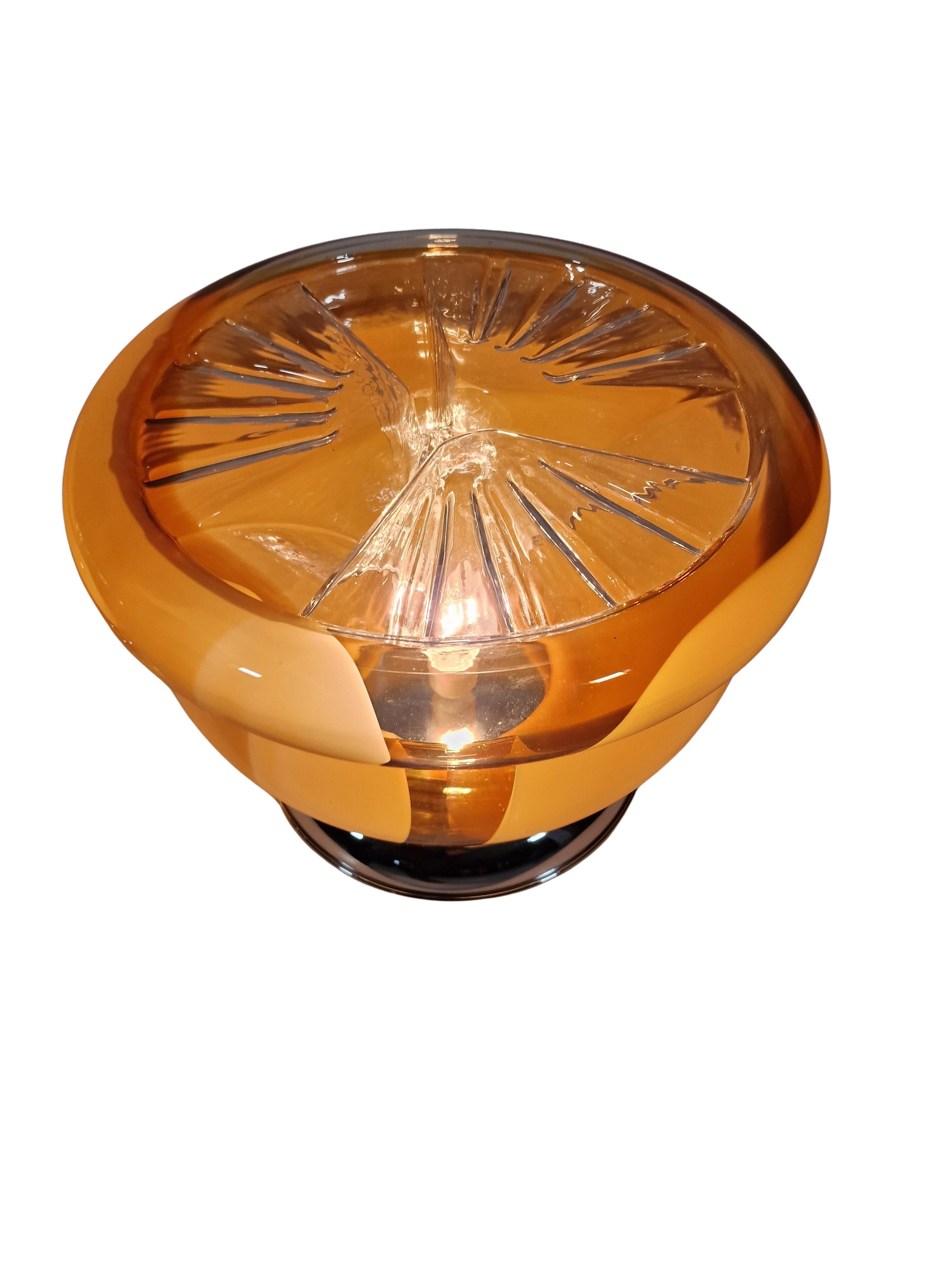 Metal Set impressive huge table or floor lights, Carlo Nason for Mazzega, 1970s, Italy For Sale