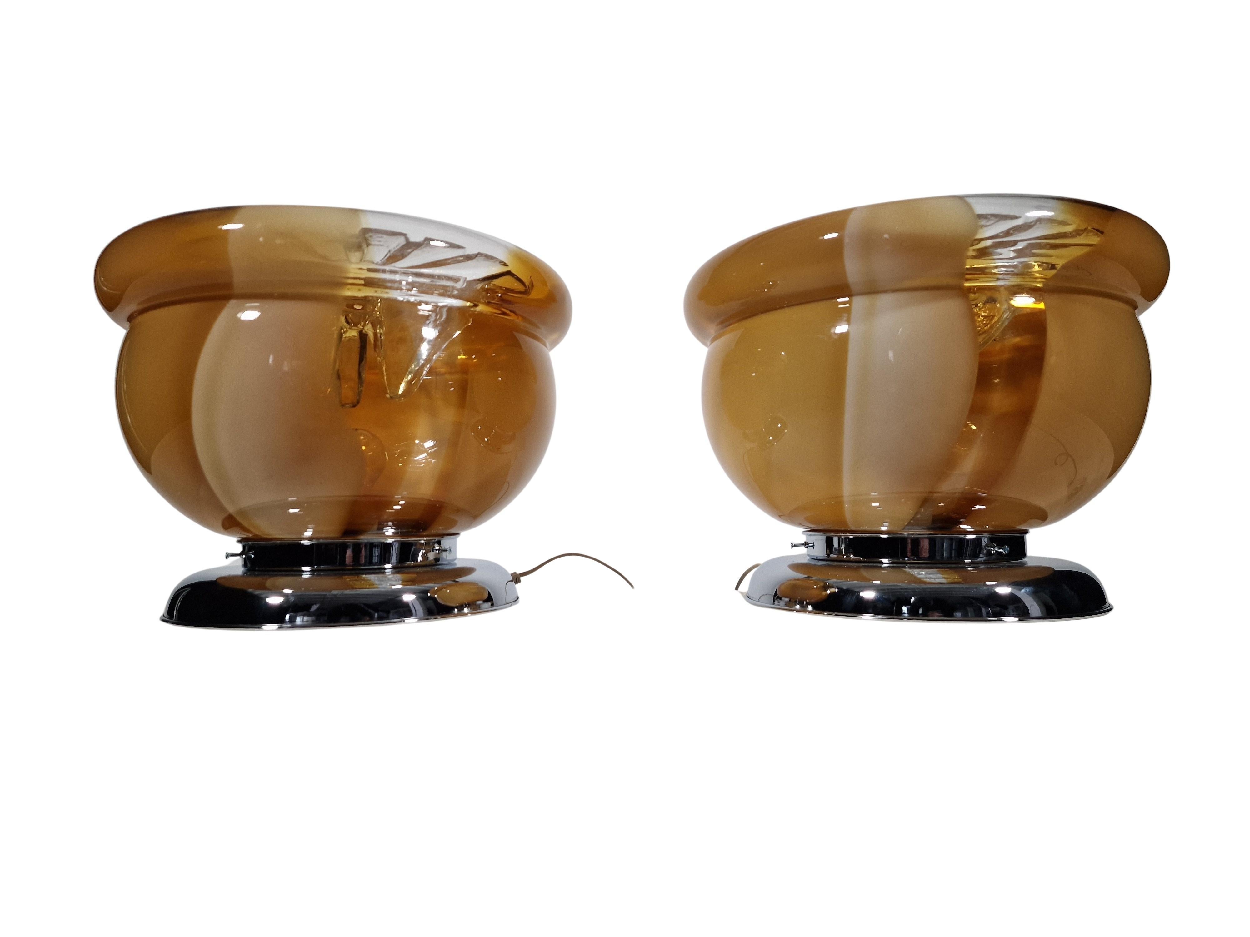Set impressive huge table or floor lights, Carlo Nason for Mazzega, 1970s, Italy For Sale 2