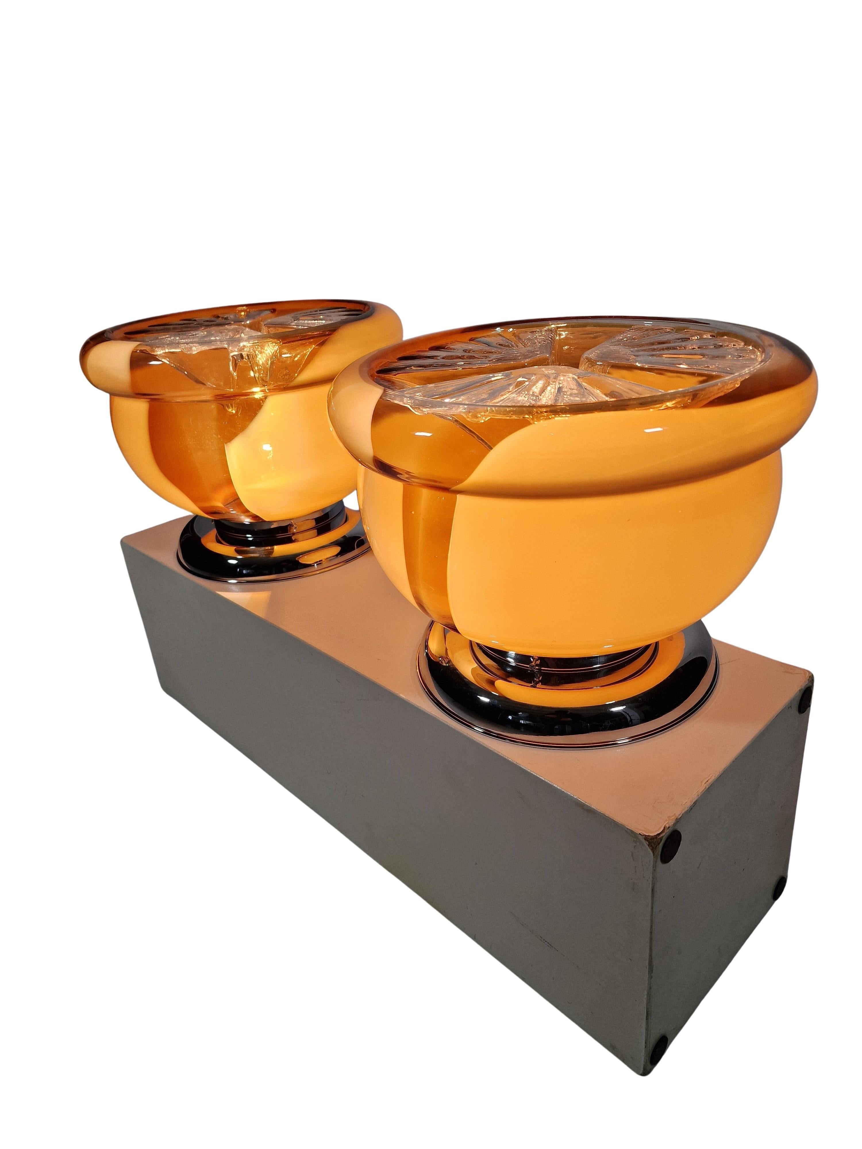 Set impressive huge table or floor lights, Carlo Nason for Mazzega, 1970s, Italy For Sale 7