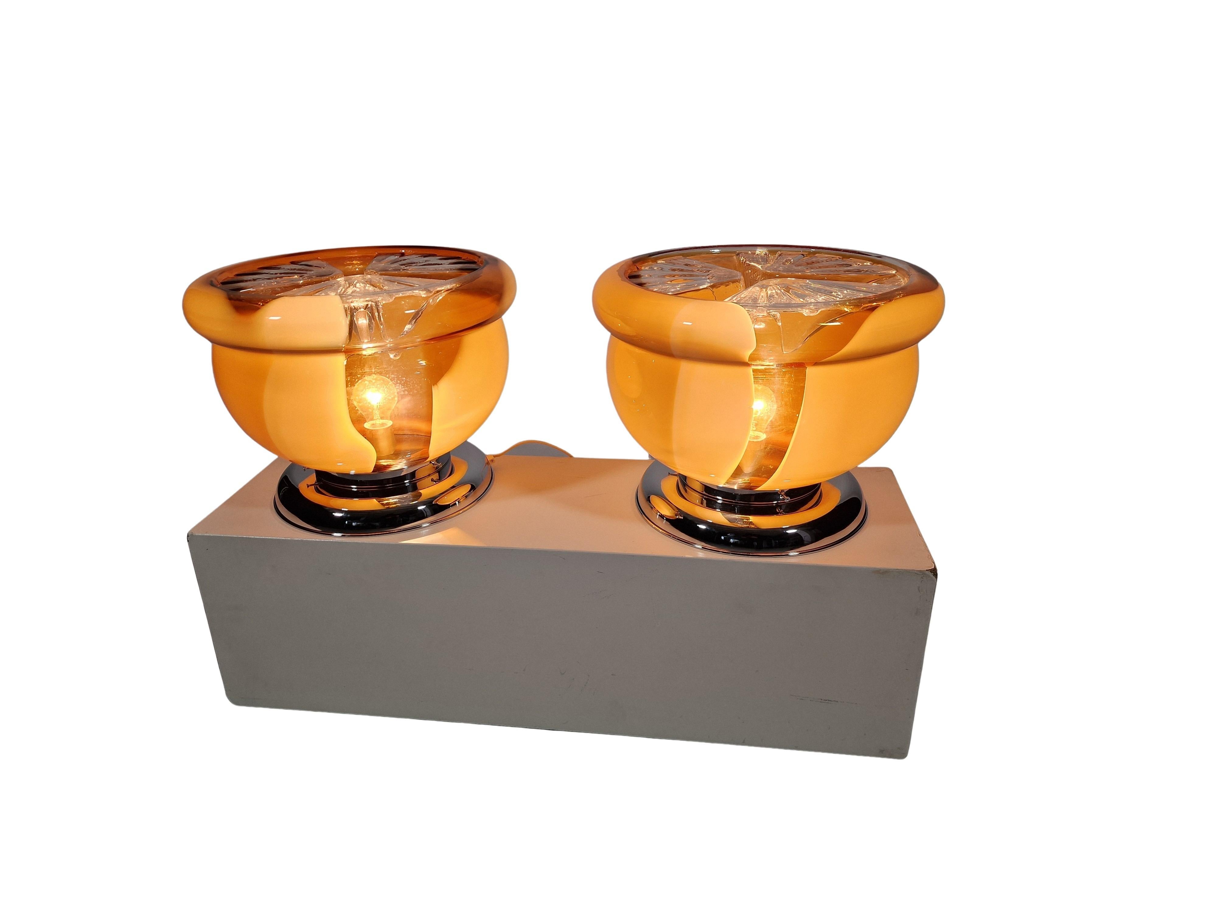 Hand-Crafted Set impressive huge table or floor lights, Carlo Nason for Mazzega, 1970s, Italy For Sale