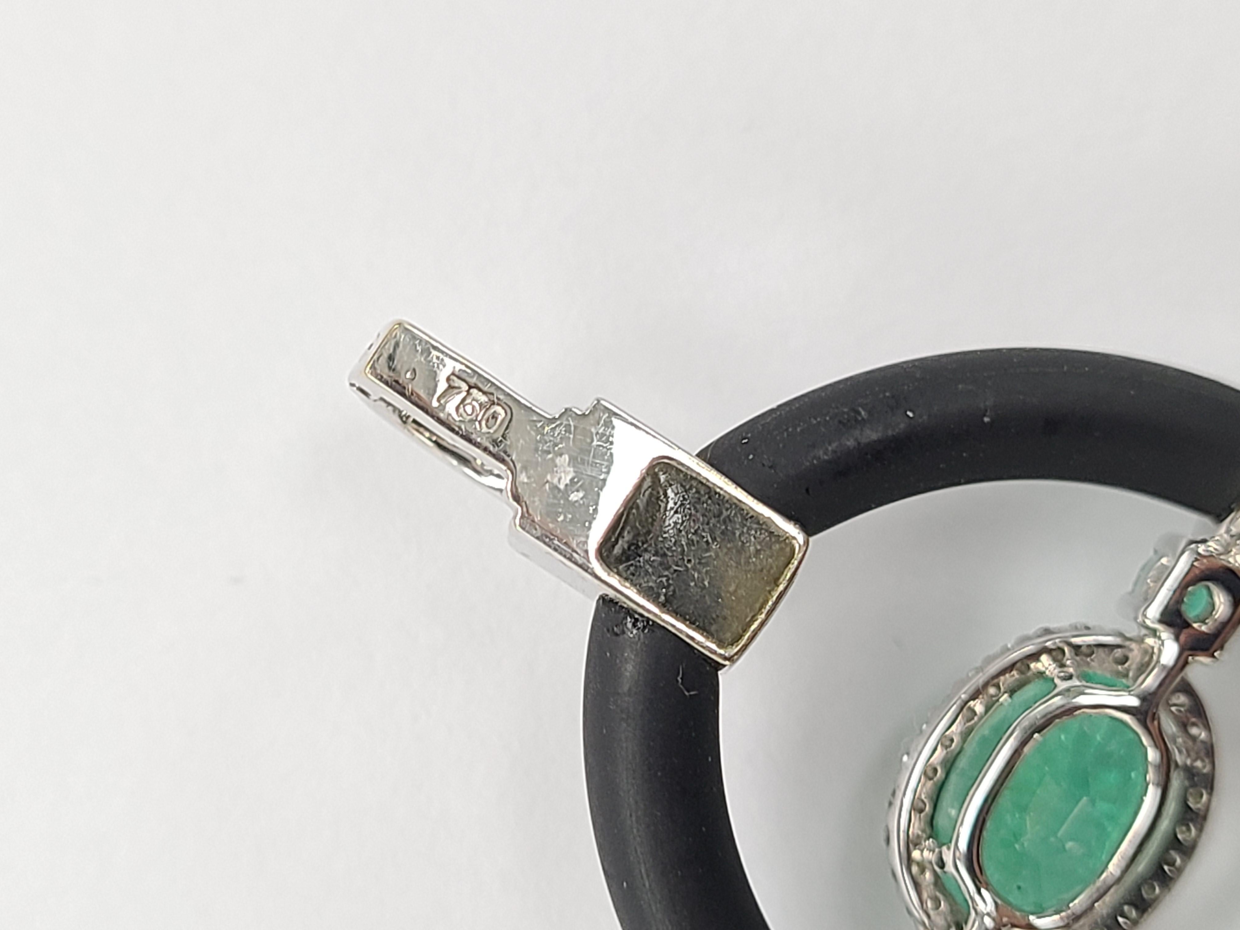 Emerald Cut 18 Karat Gold Chord Emerald Bracelet with Diamonds