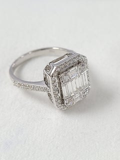 18 Karat Gold Diamond Invisible Pressure Setting Ring