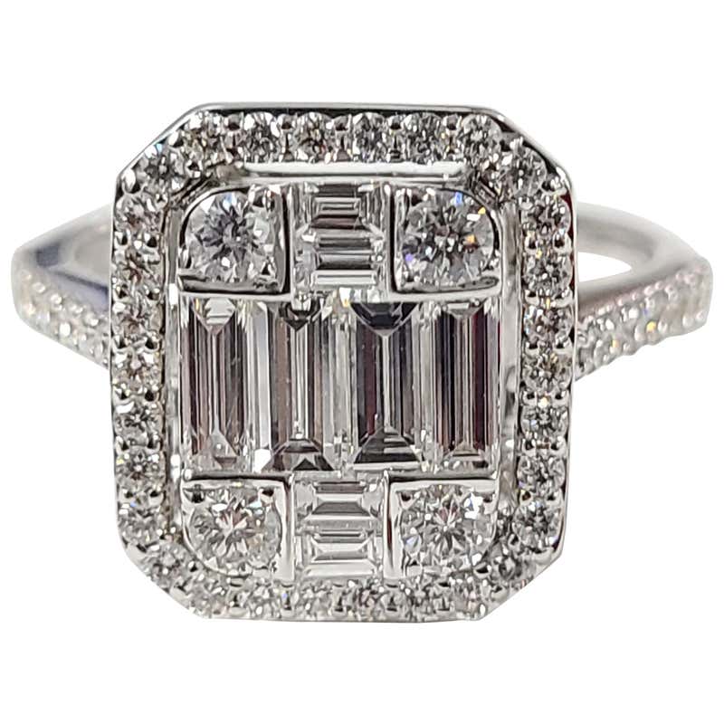 18 Karat Gold Diamond Invisible Pressure Setting Ring at 1stDibs