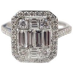 18 Karat Gold Diamond Invisible Pressure Setting Ring