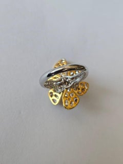 Verlobungsring aus 18 Karat Gold, 1,07 Karat Jade und gelben Diamanten