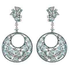 Chandelier-Ohrringe aus 18 Karat Gold, 14,15 Karat Paraiba-Turmalin und Diamanten