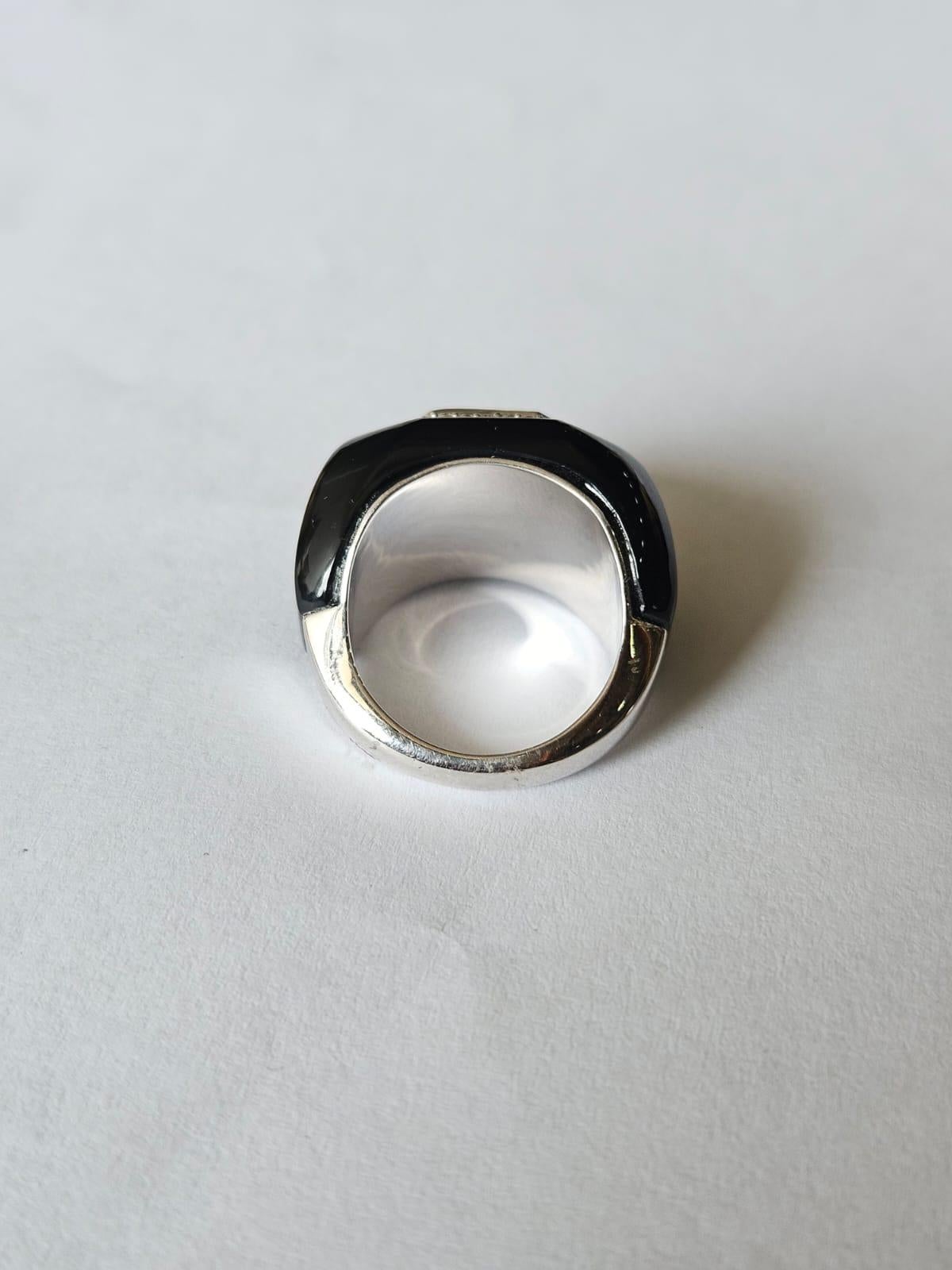 Bague de fiançailles en or 18 carats, émeraude de Zambie de 1,92 carat, onyx noir et diamant Neuf - En vente à Hong Kong, HK