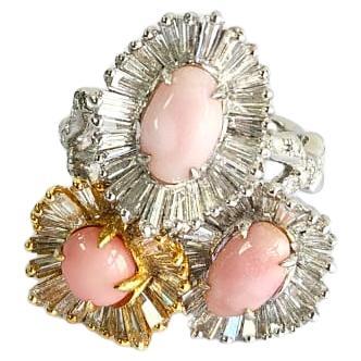 Anillo de Cóctel en Oro de 18 quilates, 3,93 quilates, Perlas Concha y Diamantes Cónicos en venta