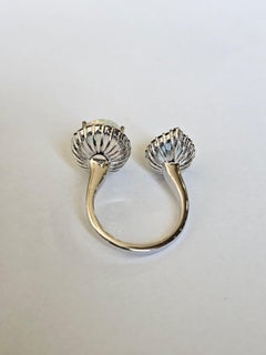 Set in 18K Gold, Aquamarine, Ethiopian Opal and Blue Sapphires Cocktail Ring