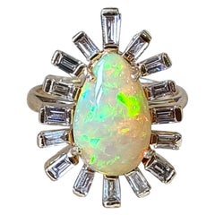 Set in 18K Gold, Ethiopian Opal & Diamonds Cocktail Ring