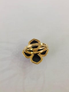 Set in 18K Gold, natural Zambian Emerald, Black Onyx & Diamonds Engagement Ring