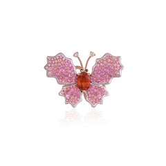 Set in 18K Gold, Spessartite Garnett, Pink Sapphires & Diamonds Cocktail Ring