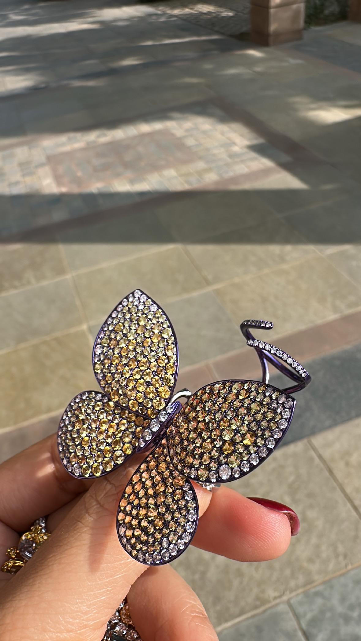 da uomo o donna Anello con farfalla 