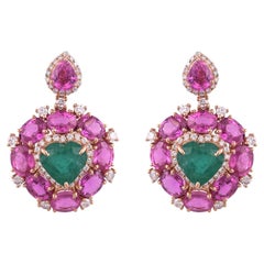 Set in 18K Gold, Zambian Emerald, Pink Sapphires
Diamonds Dangle Earrings Set in 18K Gold, Zambian Emerald, Pink Sapphires
Diamonds Dangle Earrings