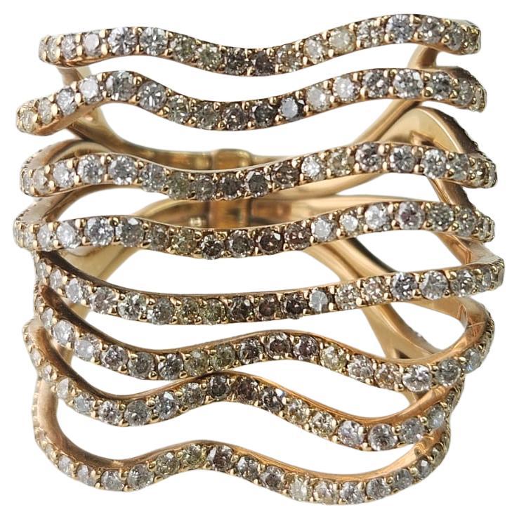 Set in 18K Rose Gold, 2.00 carats, natural Diamonds Cluster Band Ring