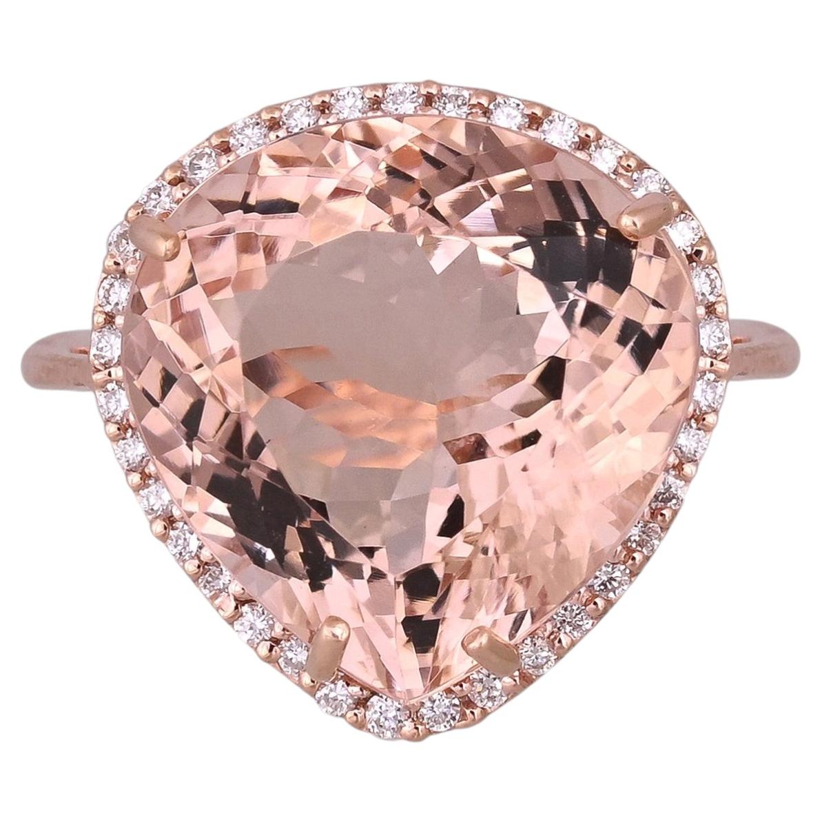 Set in 18K Rose Gold, 8.21 carats, Morganite & Diamonds Engagement Ring