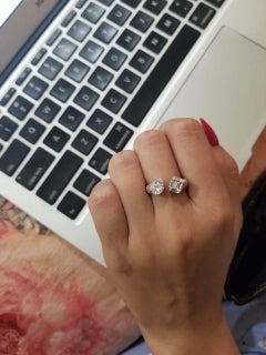 Set in 18 Karat Rose Gold, Fancy Shape, Pressure Setting Diamond Cluster Ring