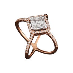 Set in 18 Karat Rose Gold, Invisible Pressure Setting Diamond Cluster Ring