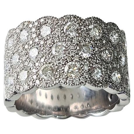 Set in 18K white Gold, 3.00 carats, natural Diamonds Band Ring