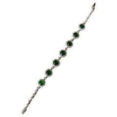 Modernes Armband aus 18 Karat Weißgold, 7,70 Karat, burmesischem Jadeit und Diamanten