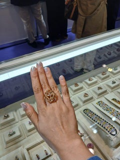 Set in 18K Yellow Gold, 2.00 carats, Brown & Yellow Diamonds Cocktail Ring