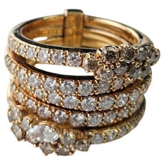 Set in 18K Yellow Gold, 2.00 carats, natural Diamonds Band Engagement Ring