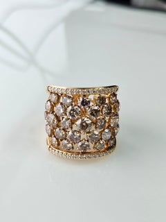 Anello di fidanzamento da cocktail in oro giallo 18 carati, 3,00 carati di diamanti gialli