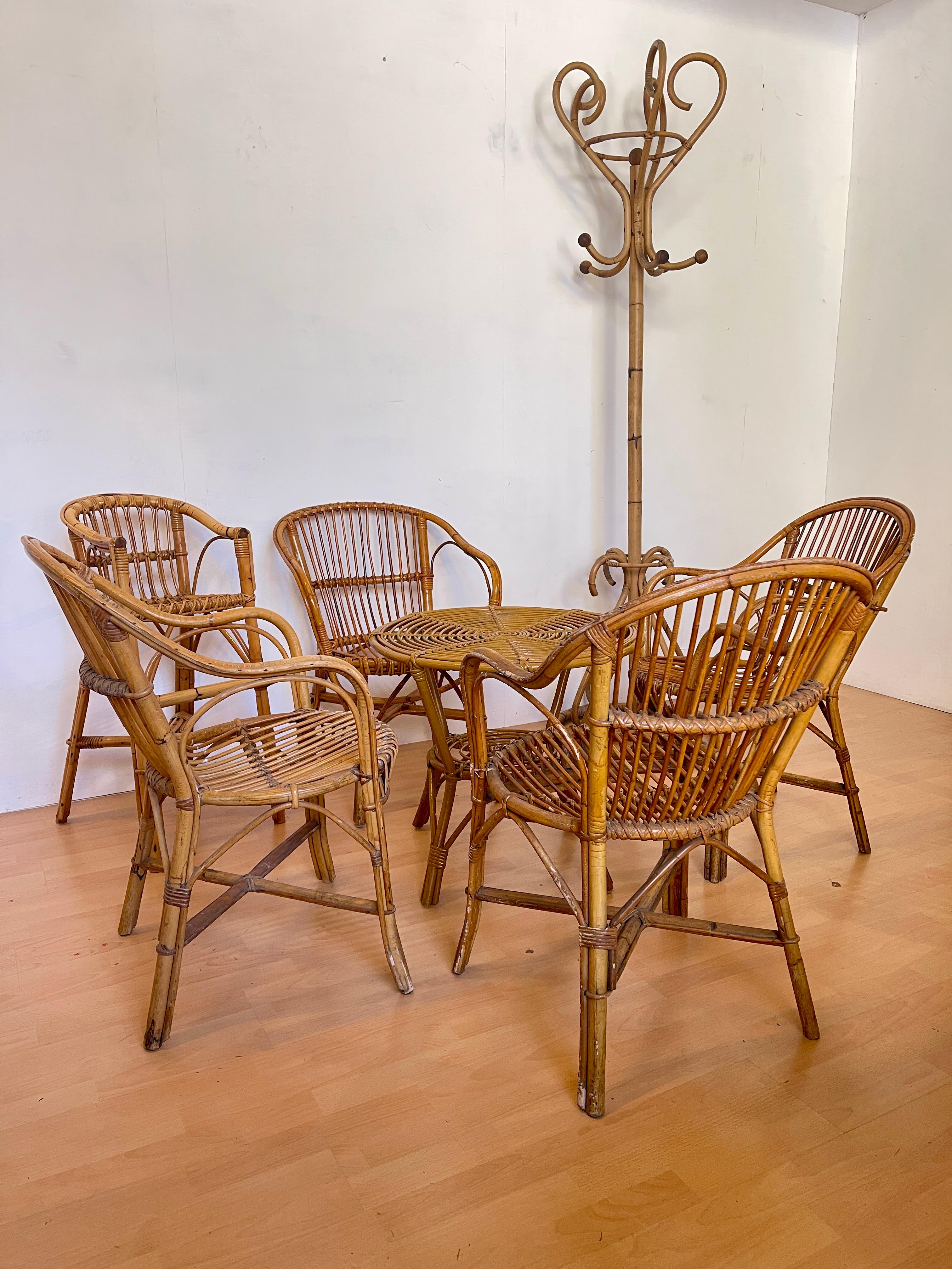 Set in bambù e rattan design bonacina anni '90 In condizioni buone in vendita a Cantù, IT