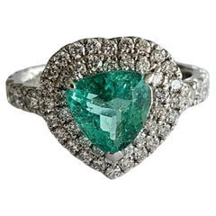 Bague de fiançailles en platine 900, 1,68 carats, tourmaline Paraiba et diamants