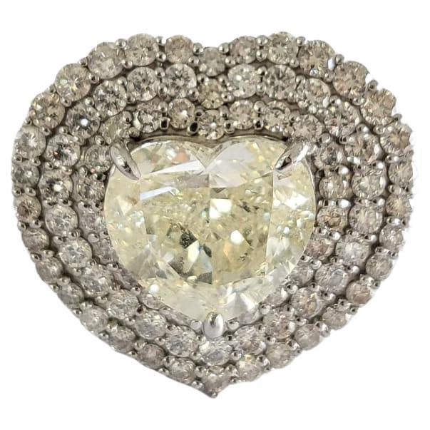 Bague de fiançailles en PT900, 10,01 carats, couleur N, pureté VS2 Bague de fiançailles avec diamant en forme de cœur