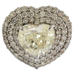 Bague de fiançailles en PT900, 10,01 carats, couleur N, pureté VS2 Bague de fiançailles avec diamant en forme de cœur
